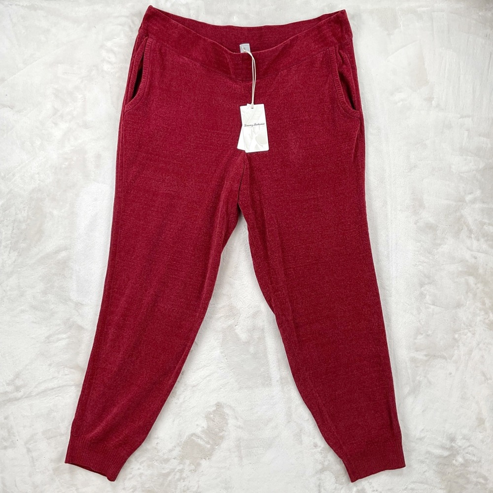 Tommy Bahama Island Soft Sea Light Sweater Jogger Sangria Red XL SW120966